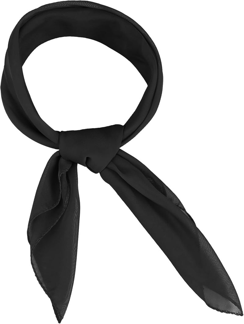 Cyunda Chiffon Scarf for Women and Girls, 26x26 inches Square Neck Scarf, Classic Retro Ribbon Handkerchief for Hair Wrapping - Image 1